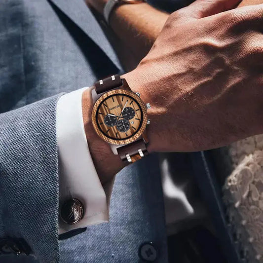 Elegant Wood Chrono Watch